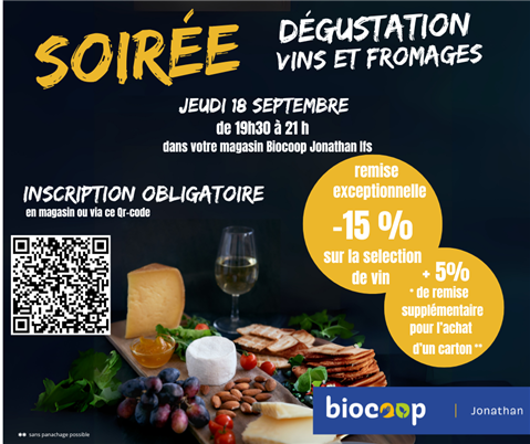 Soirée dégustation Vins et Fromages